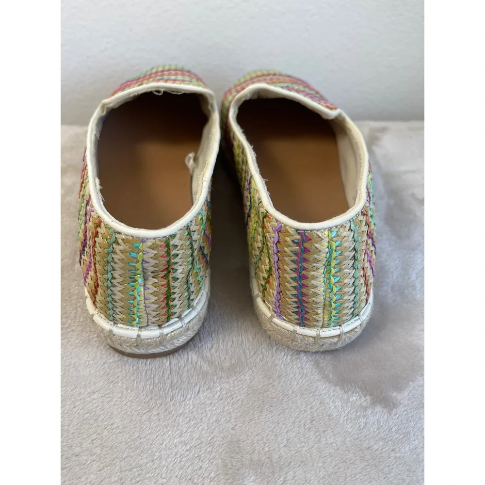 Universal Thread Womens Multi Color Woven Espadrille Slip On Flats Size 8